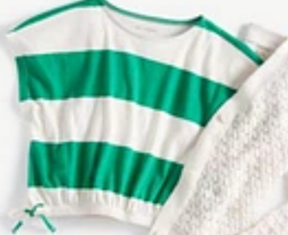 Epic Threads Cardigan Rugby Stripe Side Tie Top S